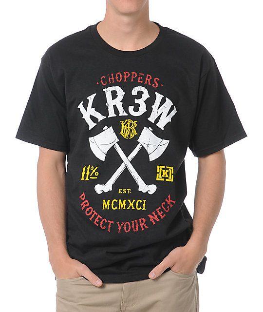 KR3W Logo - KR3W Choppers Black T-Shirt | Zumiez