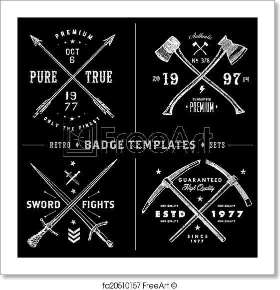 Triangle Vintage Logo - Free art print of Retro X Badge and Vintage Logo Template Set. Easy ...