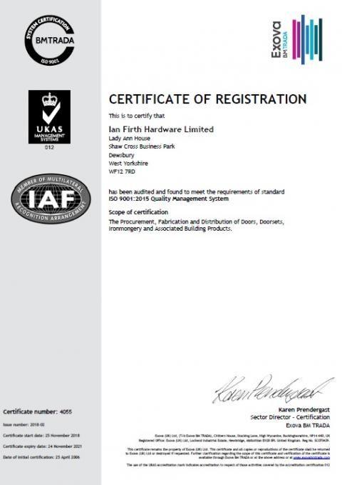 Black and White Certificate Logo - Certifications & Accreditations | Ian Firth Hardware