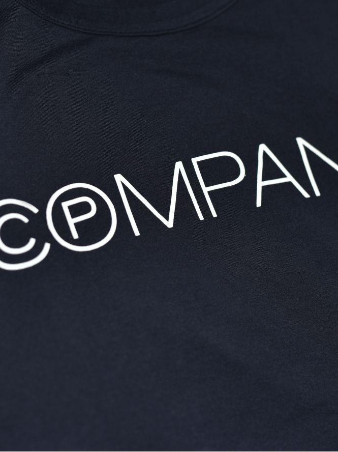 Navy Blue Logo - C.P. Company Navy Blue Logo Print Logo T-shirt | Designerwear