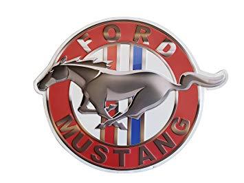 Vintage Ford Mustang Logo - Amazon.com: Vintage Ford Mustang Logo Shaped & Embossed Metal Wall ...