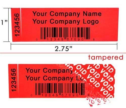 Red Rectangle Company Logo - red tamper proof sticker