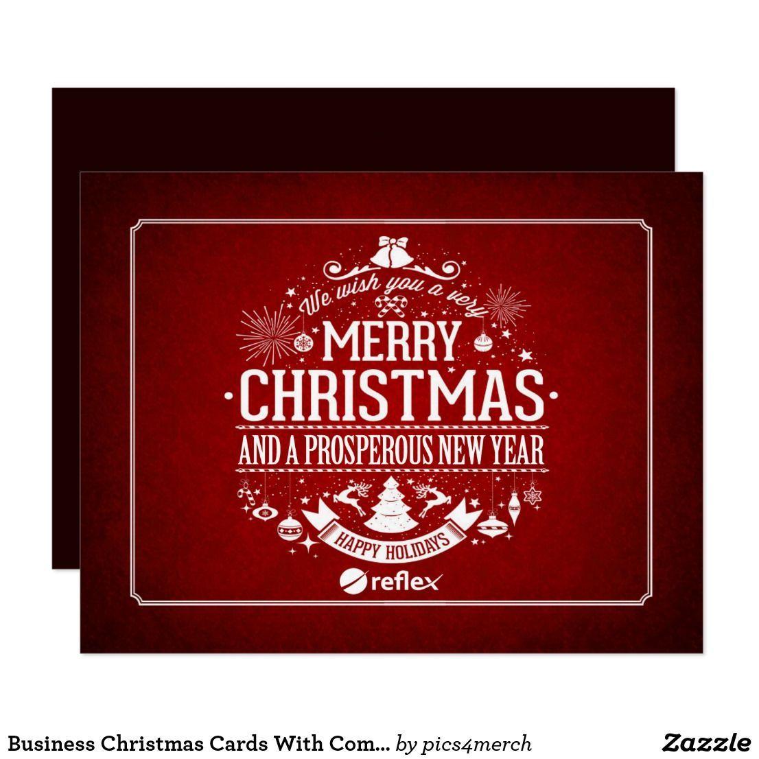 Red Rectangle Company Logo - Business Christmas Cards With Company Logo. Business Cards