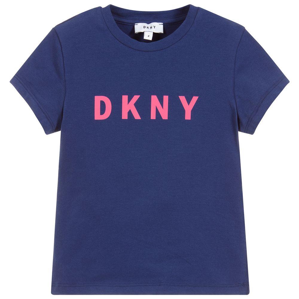 Navy Blue Logo - DKNY - Girls Navy Blue Logo T-Shirt | Childrensalon