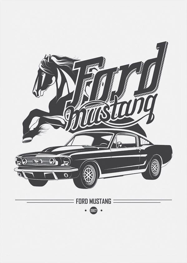 Vintage Ford Mustang Logo - Ford Mustang. Posters and Prints