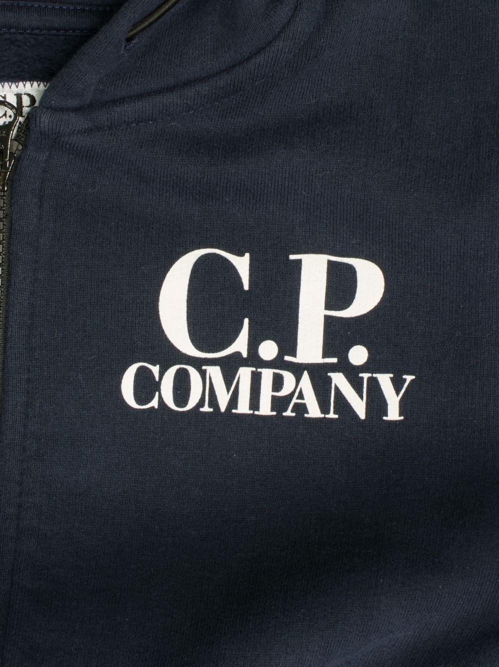 Navy Blue Logo - C.P. Company Undersixteen Navy Blue Logo Hoody | Designerwear