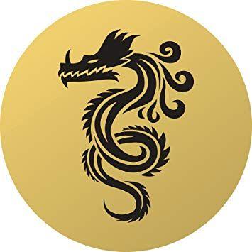 Cool Gold Dragon Logo - Amazon.com: Cool Chinese Black And Gold Dragon Cartoon Icon Vinyl ...