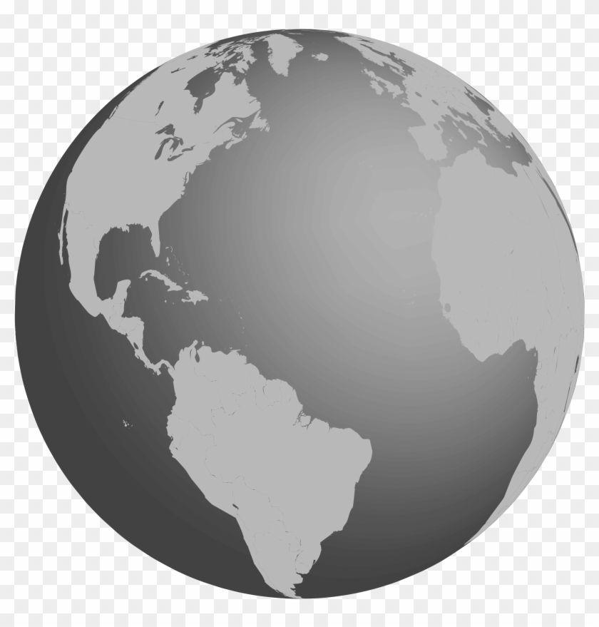 Gray and White Globe Logo - Clipart Grayscale Earth Globe Black And White Gray Png