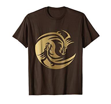 Cool Gold Dragon Logo - Cool Gold Dragon Symbol T Shirt: Clothing