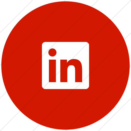 LinkedIn Red Logo - IconsETC » Flat circle white on red foundation 3 social linkedin icon