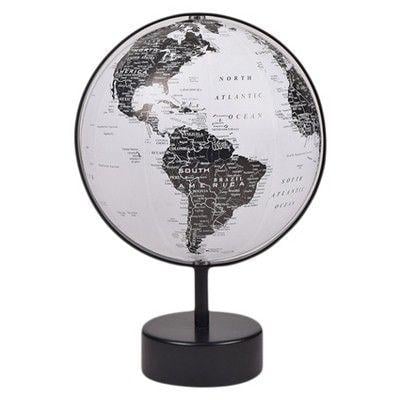 Gray and White Globe Logo - World Globe Black & White 62™