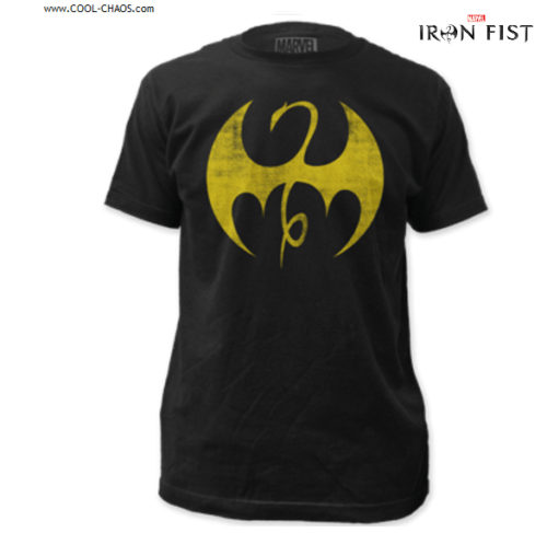 Cool Gold Dragon Logo - Iron Fist T Shirt / Iron Fist Gold Dragon Shirt / Distressed Print