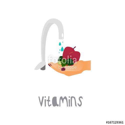 Hygiene Vegetables Logo - Vector fresh and clean food vitamins concept. Flat, cartoon