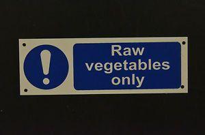 Hygiene Vegetables Logo - Raw Vegetables Only Sign Or Sticker 150mmx50mm Food & Hygiene Sink ...