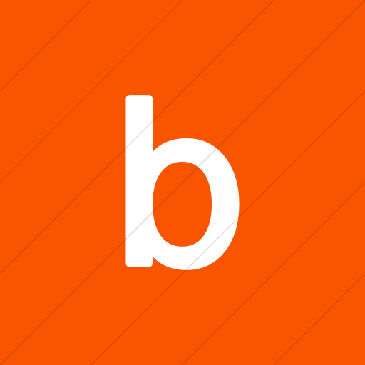 Square White with Orange B Logo - IconsETC » Flat square white on orange alphanumerics lowercase ...