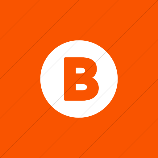 Square White with Orange B Logo - IconsETC » Flat square white on orange encircled solid capital b icon