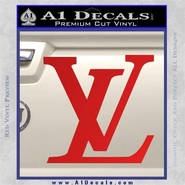 Red LV Logo - Louis Vuitton Logo D3 Decal Sticker A1 Decals