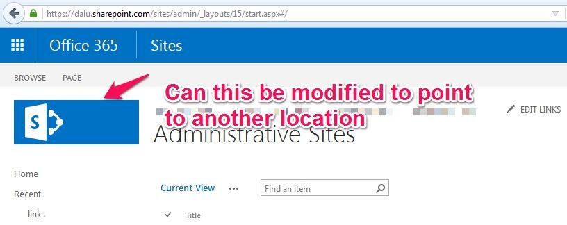 SharePoint Logo - Change the location that the site page logo points to - SharePoint ...