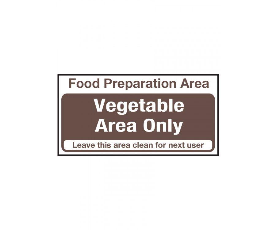 Hygiene Vegetables Logo - Vegetable Area Only Notice Prep & Sink Area Notices