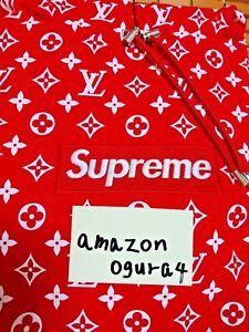 White with Red F Logo - New Supreme Louis Vuitton LV Box Logo Parker Hoody Red White XL Size ...