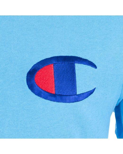 Blue C Logo - Champion C Patch Logo T-shirt in Blue for Men - Save ...