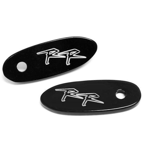 CBR 600 RR Logo - Krator Mirror Block Off Base Plates Logo Engraved Black For 2003 ...