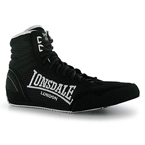 Black and White Shoe Logo - Lonsdale Mens Contender Boxing Boots Mid Cut Full Lace Up