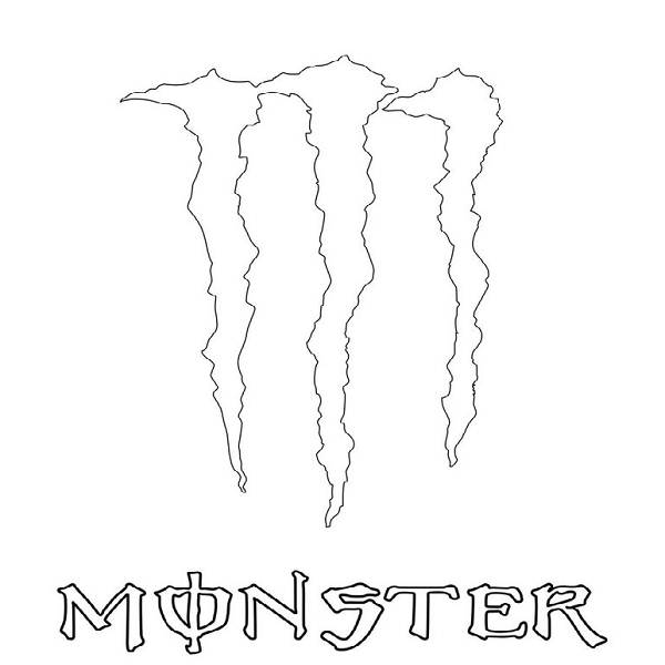 Black and White Monster Logo - Monster Energy Drawing - Gallery - Clip Art Library
