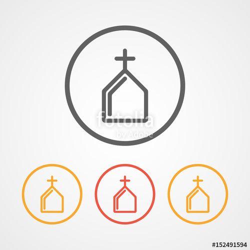 Trendy Church Logo - Trendy Flat Church Stroke Logo Icon Stock Image And Royalty Free