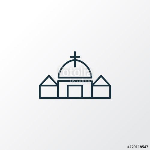 Trendy Church Logo - Church icon line symbol. Premium quality isolated chapel element in ...