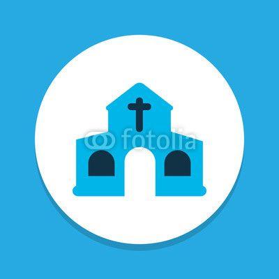 Trendy Church Logo - Church icon colored symbol. Premium quality isolated chapel element
