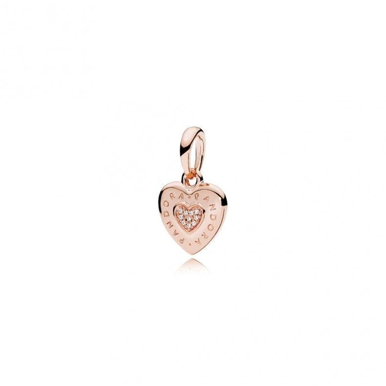 The Rose Logo - PANDORA Rose Gold Logo Heart Necklace Pendant. Swag UK Jewellers