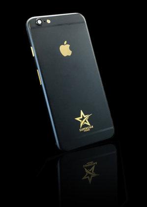 Gold iPhone Logo - iPhone 6S matte black with gold logo BLACK & GOLD | Superstar Phones