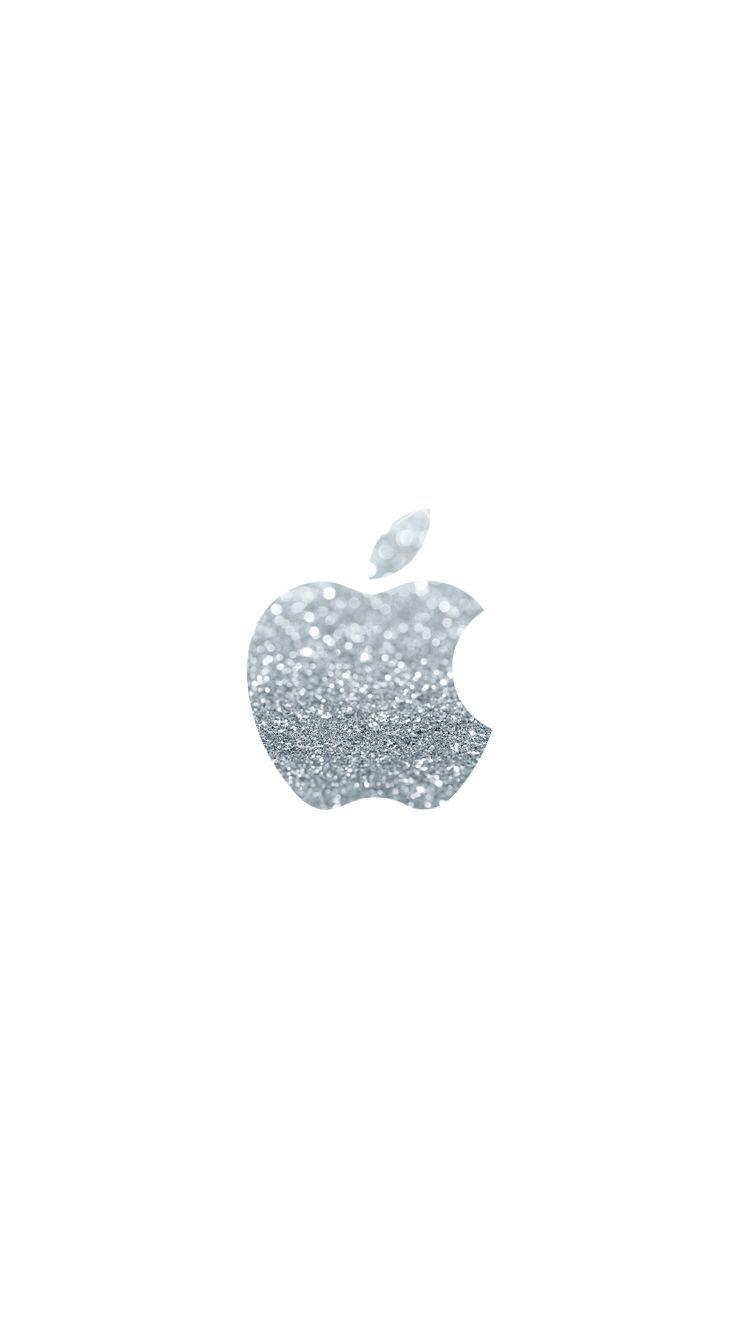 Silver 6 Logo - Silver glittery Apple logo. Wallpaper. iPhone wallpaper, iPhone 6