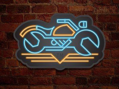 Motorcycle Mechanic Logo - Motorcycle Mechanic Logo Neon Study by W A L K I N G S T I C K ...