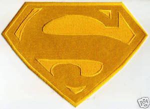 Yellow Superman Logo - Large Fully Embroidered All Yellow Superman Cape Back Logo