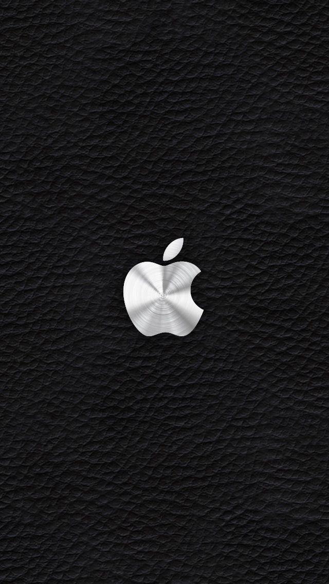 Silver 6 Logo - Silver Apple Logo With Leather Background iPhone 6 / 6 Plus