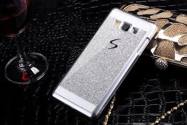 Silver 6 Logo - For SAMSUNG Galaxy A7 A700 glitter phone protective cover with S