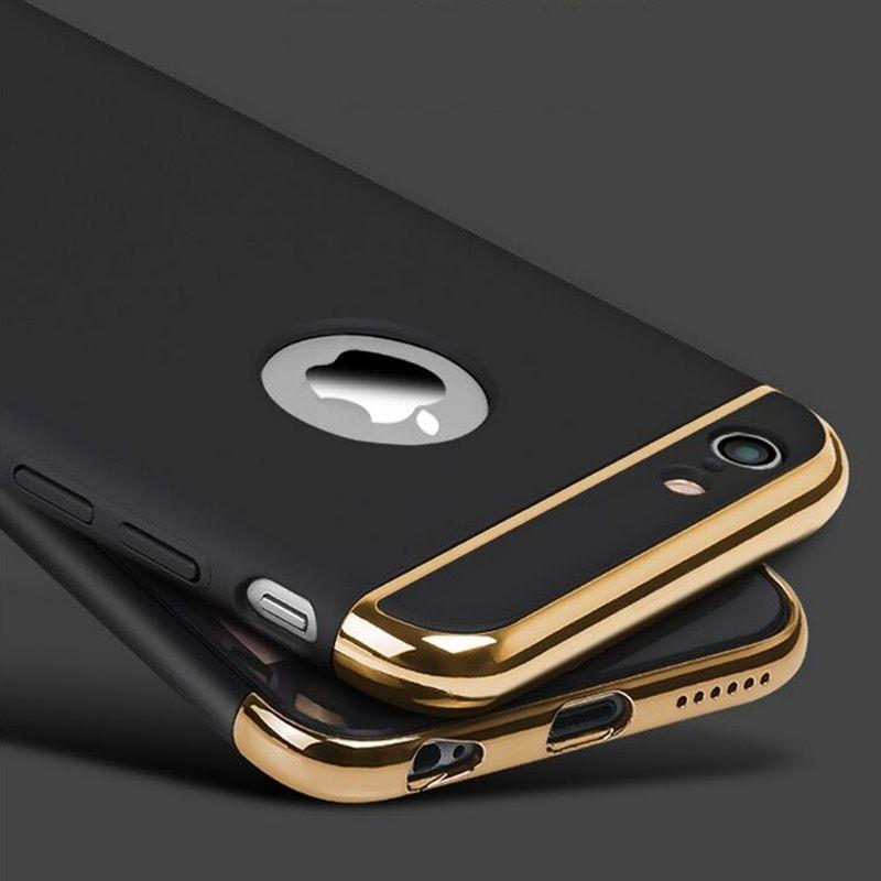 Gold iPhone Logo - For iphone 6 s 6s Plus iphone 7 8 plus 5S 5 SE Case Luxury Logo hole ...