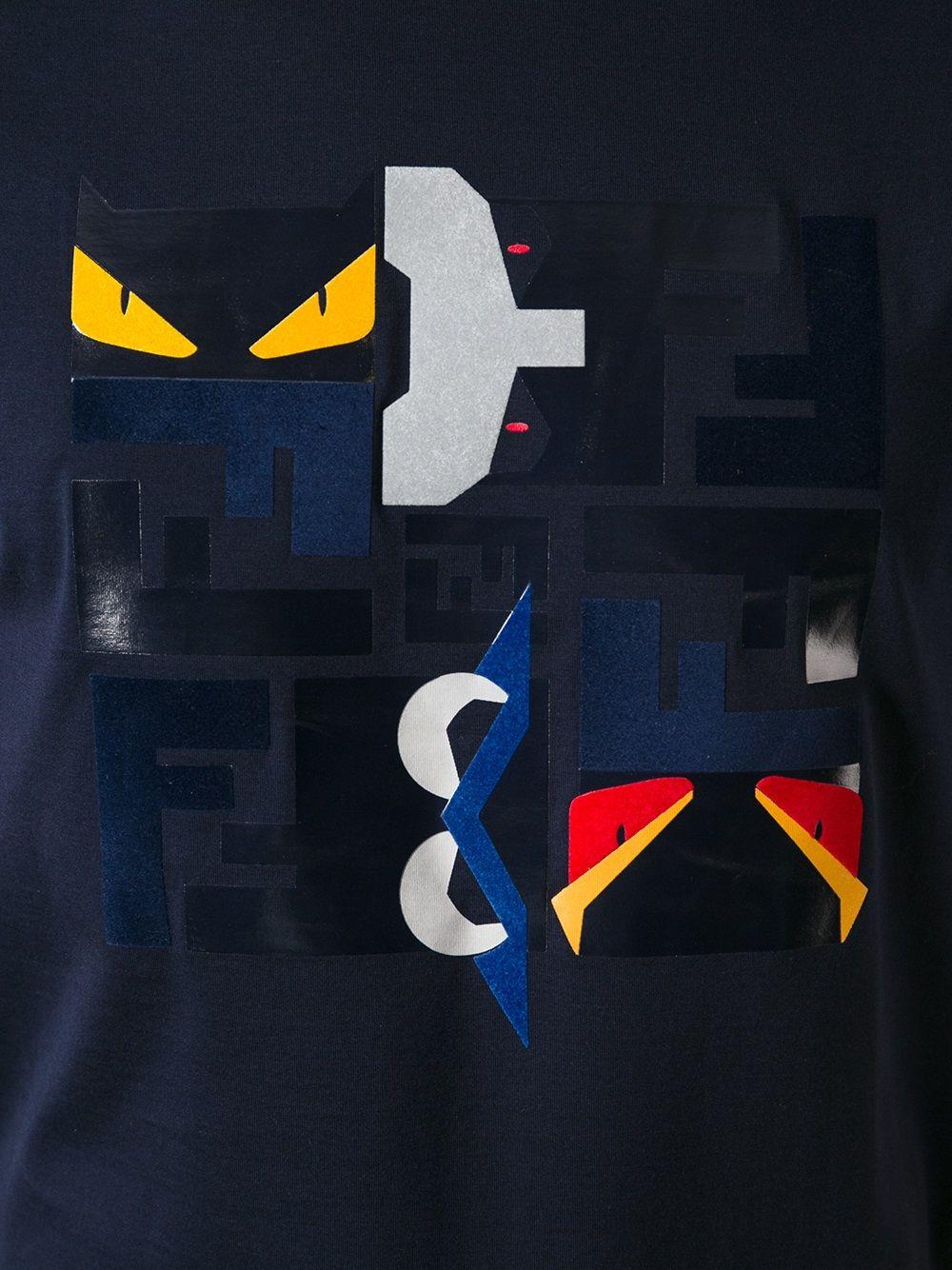 Fendi Monster Logo - Fendi Monster Logo Print Tshirt in Blue for Men - Lyst
