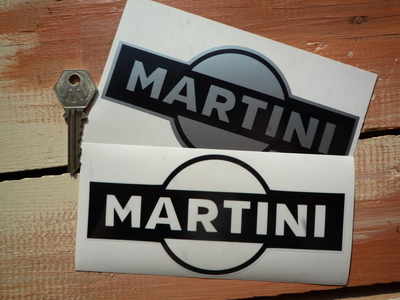 Silver 6 Logo - Martini Logo Stickers. Black & Clear or Black & Silver. 3