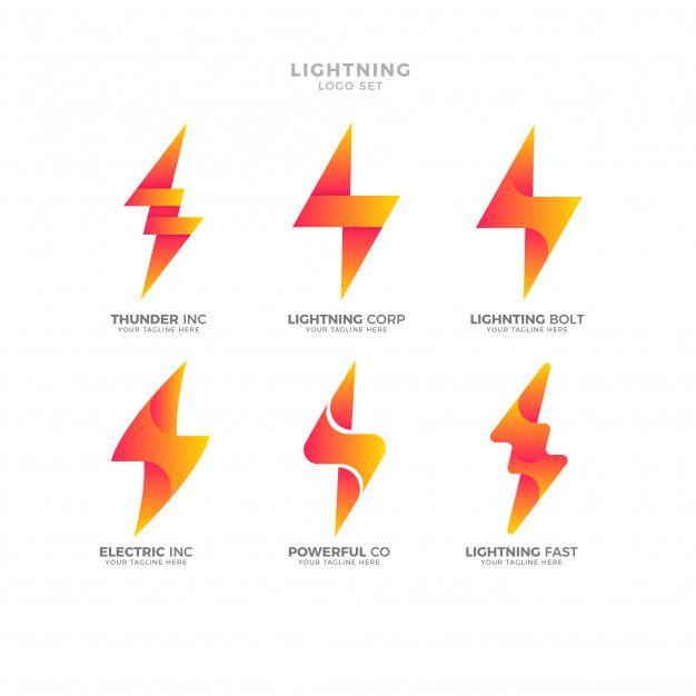 Lightening Logo - Modern lightning logo collection Vector | Premium Download