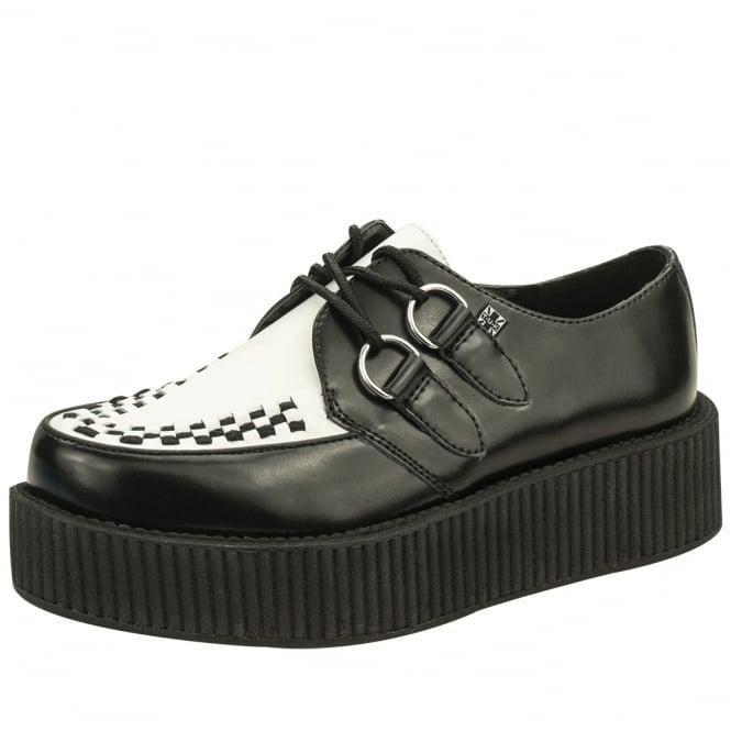 Black and White Shoe Logo - Viva High Black And White Leather Creepers