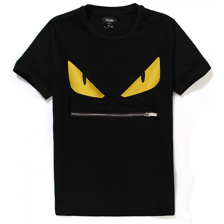 Fendi Monster Logo - Monster Face Crewneck T Shirt (Black)