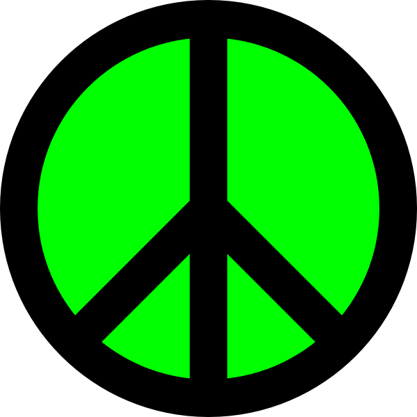 Neon Green and Black Logo - Neon Green & Black Peace Sign Clip Art clip
