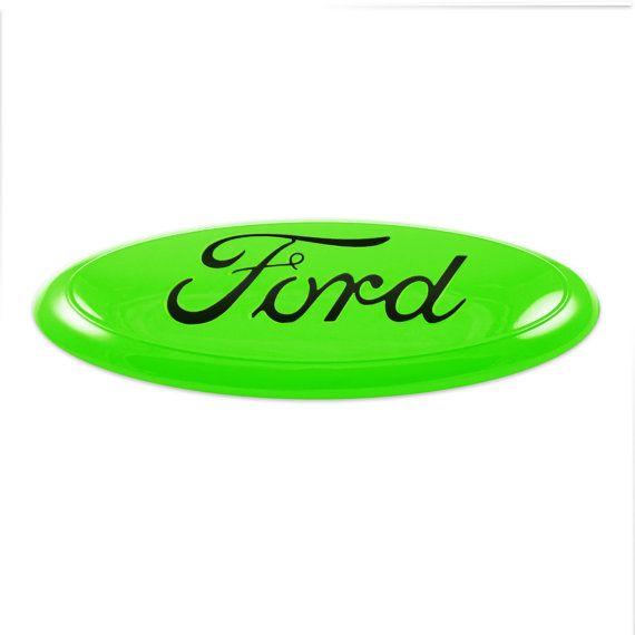Green Ford Logo - Customize your ride with this bold neon green and black Ford emblem ...