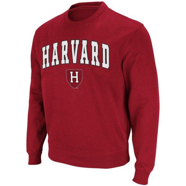 Harvard Athletics Logo - Men's Colosseum Crimson Harvard Crimson Arch & Logo Crew Neck