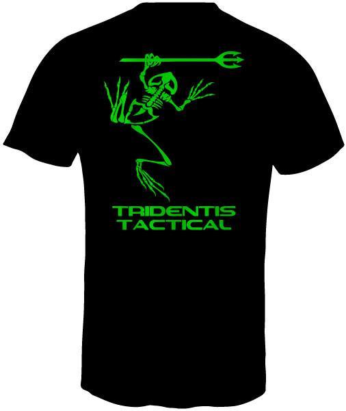 Neon Green and Black Logo - Tridentis Tactical Black Men's T Shirt Neon Green Logo And Lettering