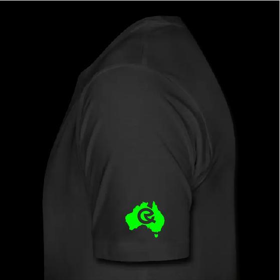 Neon Green and Black Logo - MEN'S NEON GREEN PAINT LOGO BLACK TEE