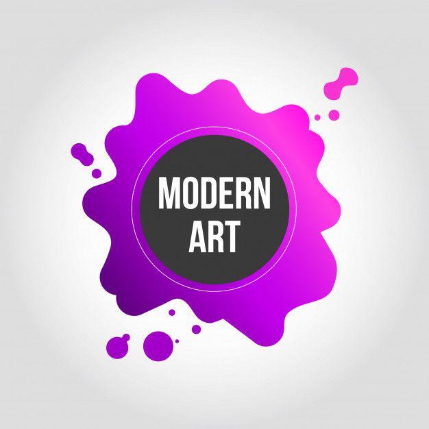 Modern Art Logo - Pink and purple splash modern art banner design Vector